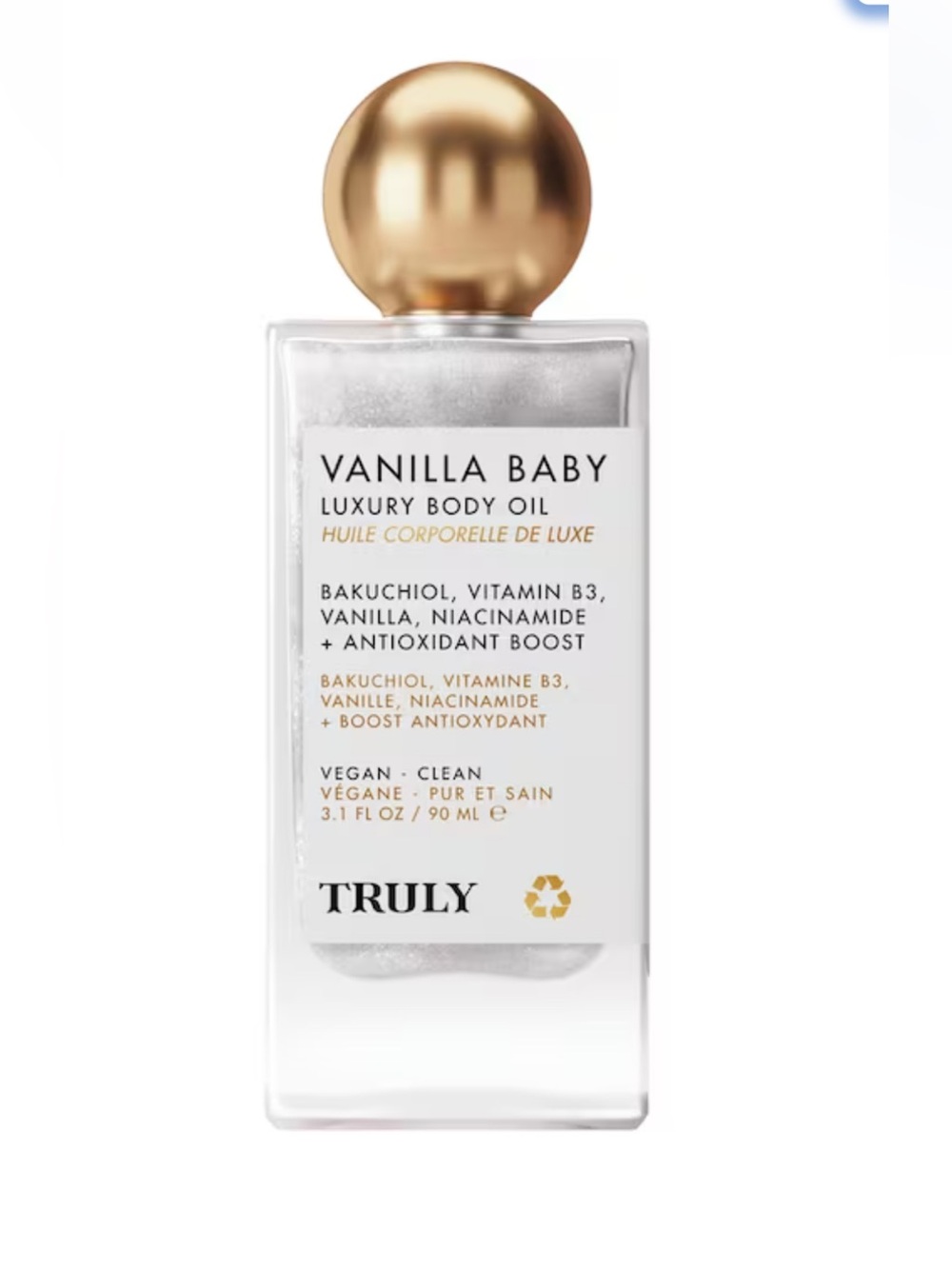 TRULY Vanilla Baby Luxury Body Oil - White & Gold